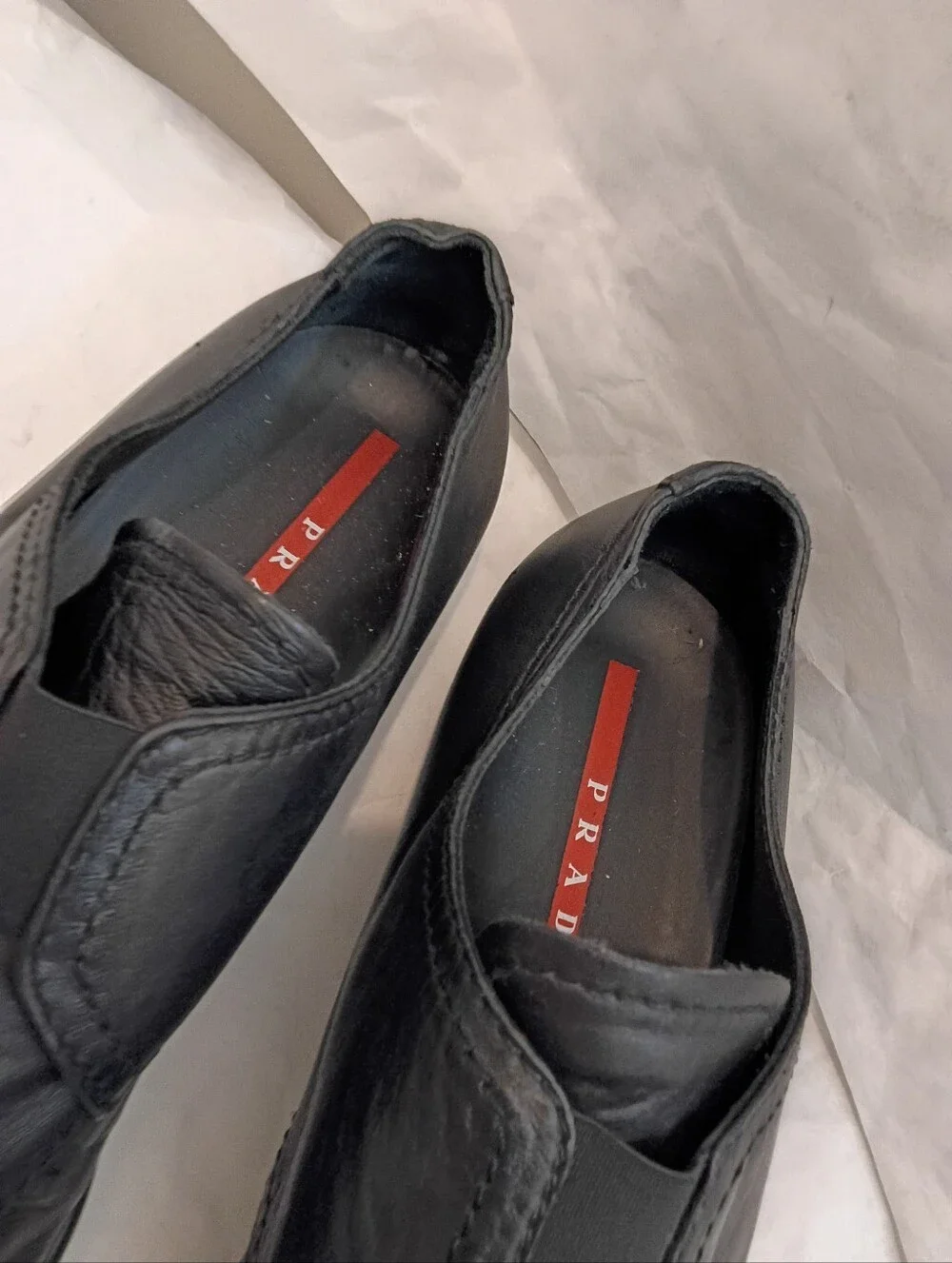 MENS PRADA LOAFER Leather Black Luxury Shoes UK 11.5 Us 12